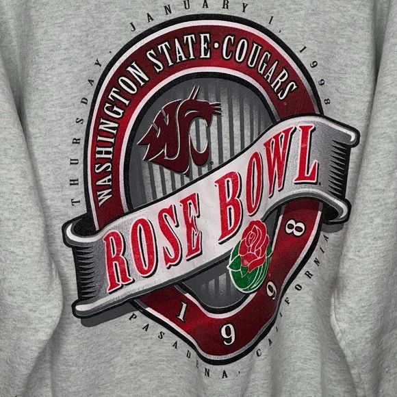 Vintage 90s WSU Cougars Rose Bowl Sweatshirt Medium - Picture 3 of 5